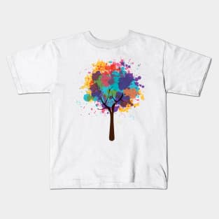 abstract colorful tree life Kids T-Shirt